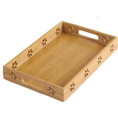 BANDEJA BAMBU ALÇA 22X33 FLOR
